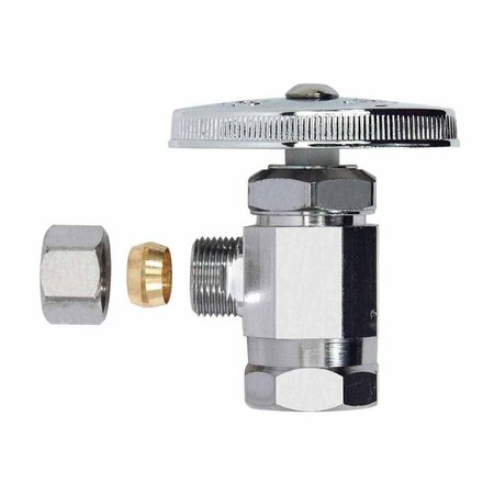 Thrifco Plumbing 1/2 Inch FIP x 3/8 Inch Comp Multi-Turn Angle Stop Valve, Lead 4405462